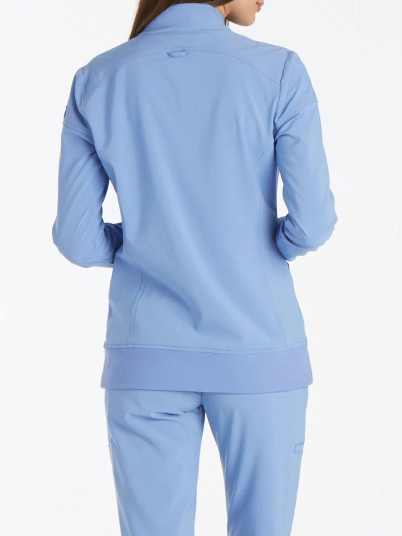 Cherokee iflex by Cherokee Uniforms Zip Front Scrub Jackets for Women CK303, XL, Ciel Blue - Image 2